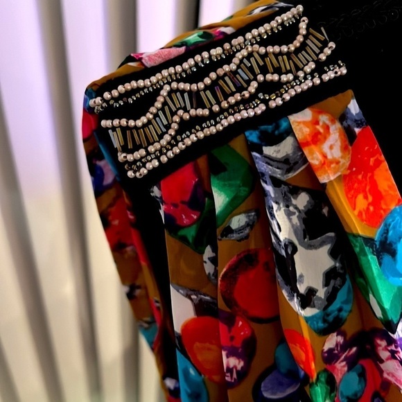 XOXO Colorful Dress with Beaded Shoulders Medium - Picture 2 of 6